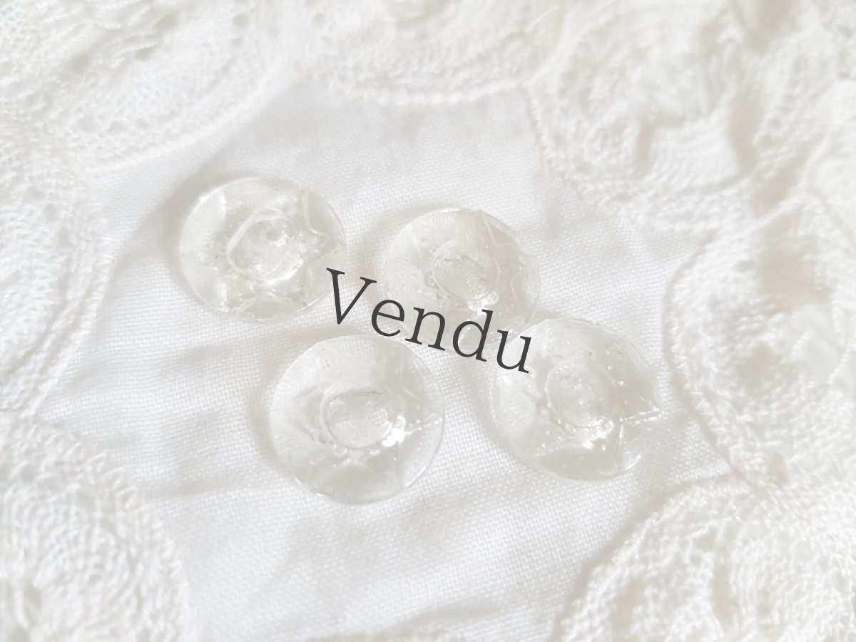 画像7: アンティーク　星模様のガラスボタン 14mm　３個セット (7)