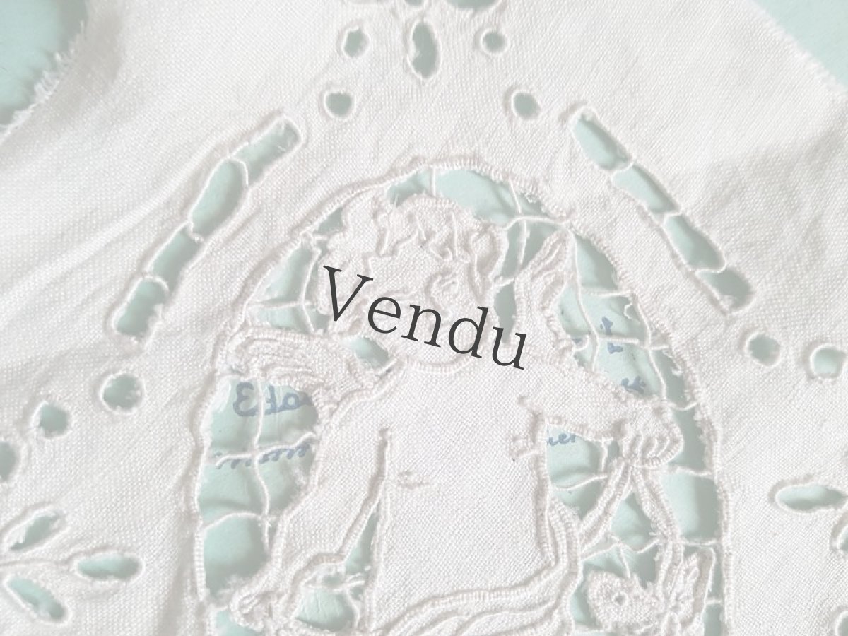 画像2: アンティーク　天使のカットワーク (2)