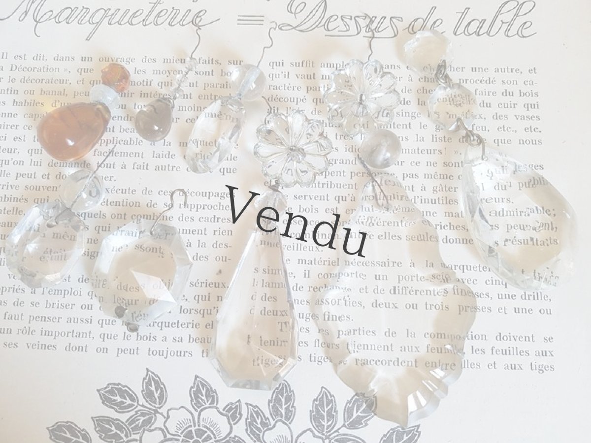 画像5: フランスアンティーク　シャンデリアパーツ　クリスタルガラス　ダイヤ型 (5)