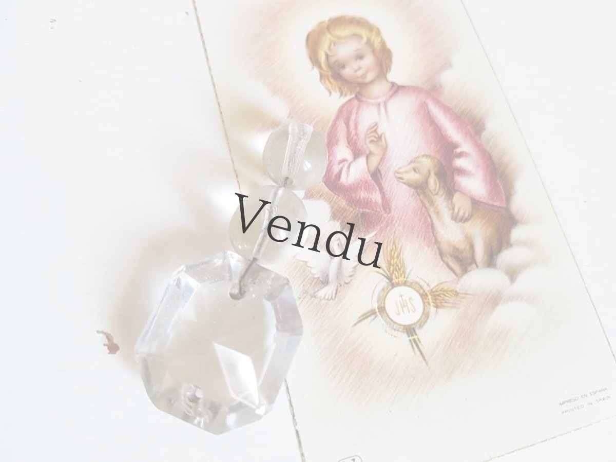 画像2: フランスアンティーク　シャンデリアパーツ　クリスタルガラス　ダイヤ型 (2)