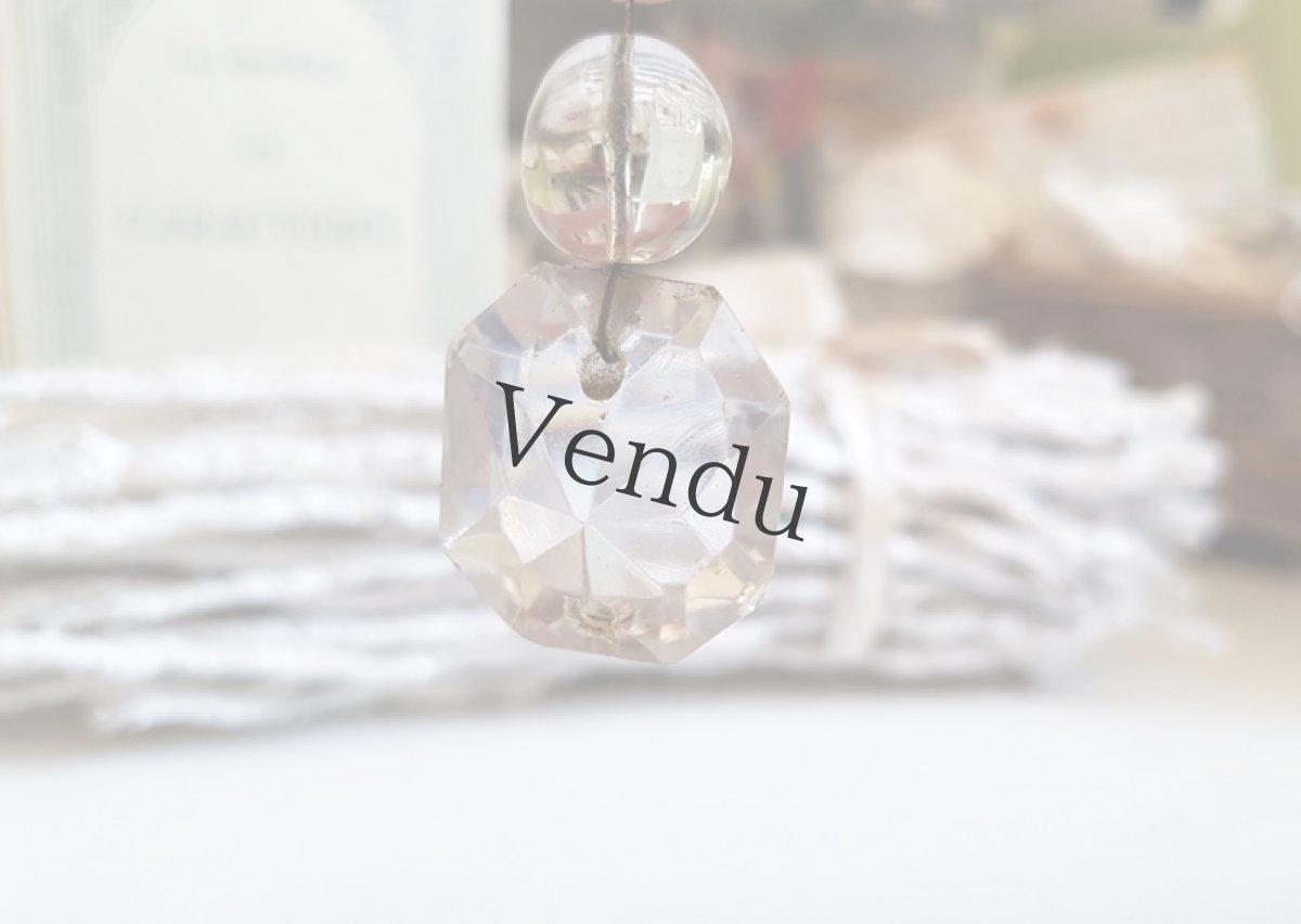 画像4: フランスアンティーク　シャンデリアパーツ　クリスタルガラス　ダイヤ型 (4)