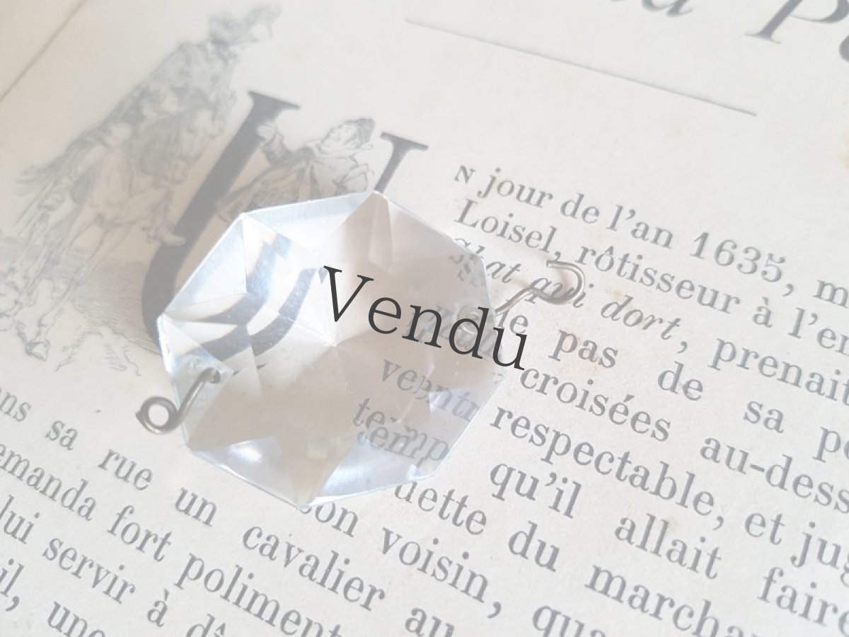 画像2: アンティーク　シャンデリアパーツ　クリスタル　ダイヤ型 (2)