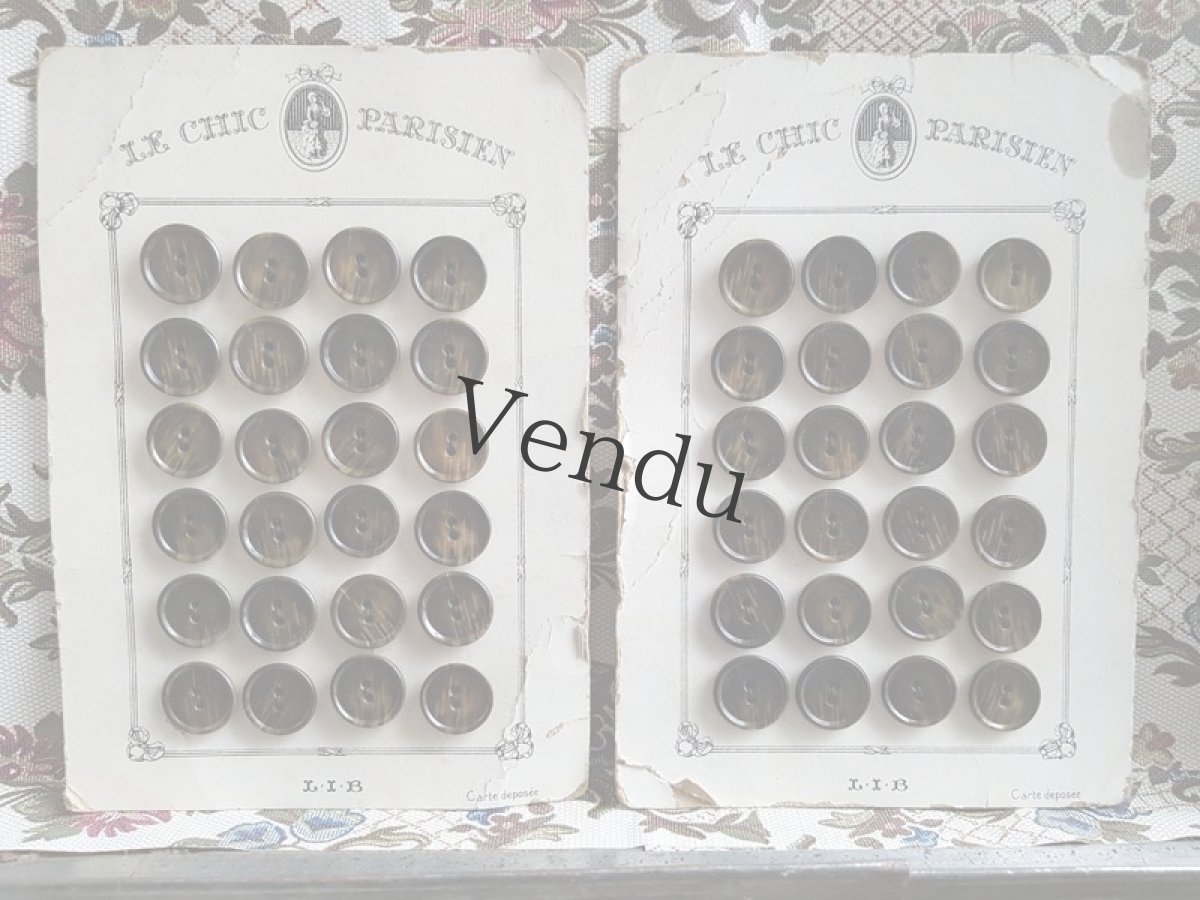 画像6: フランスアンティーク　シックなボタンシート L.I.B (6)