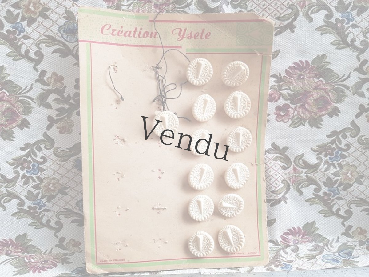 画像6: ヴィンテージ　オリエンタルなボタンシート白 (6)