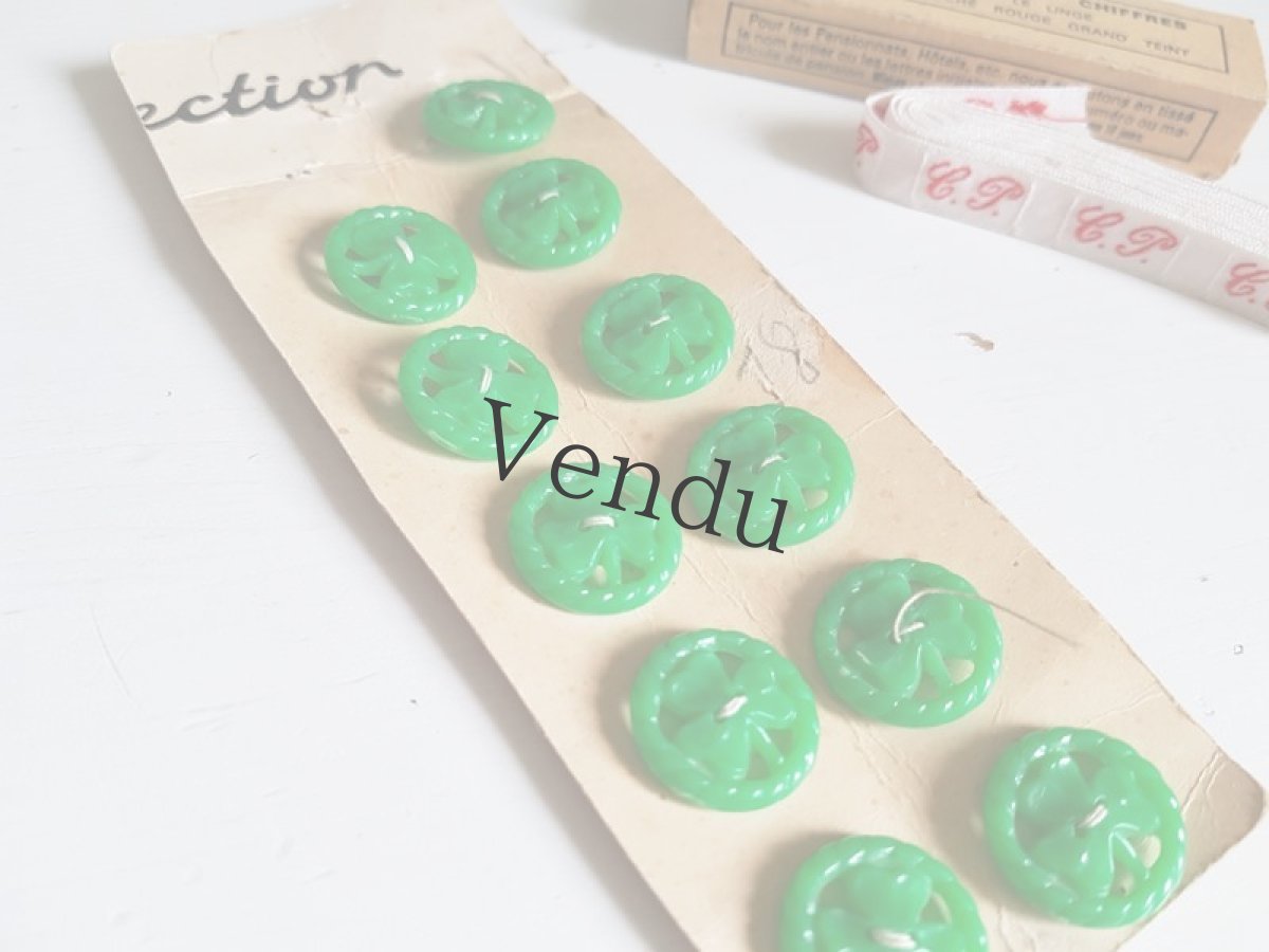 画像3: ヴィンテージ　60’s クローバーのボタン　17ｍｍ (3)