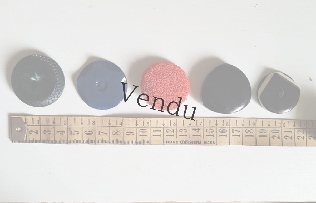 画像7: ドイツヴィンテージ　深緑マーブルボタン　大小７個セット (7)