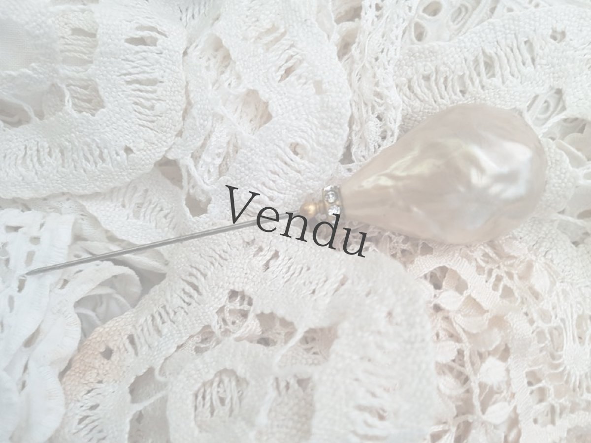 画像4: アンティーク　大きなパールのハットピン 11.8cm (4)