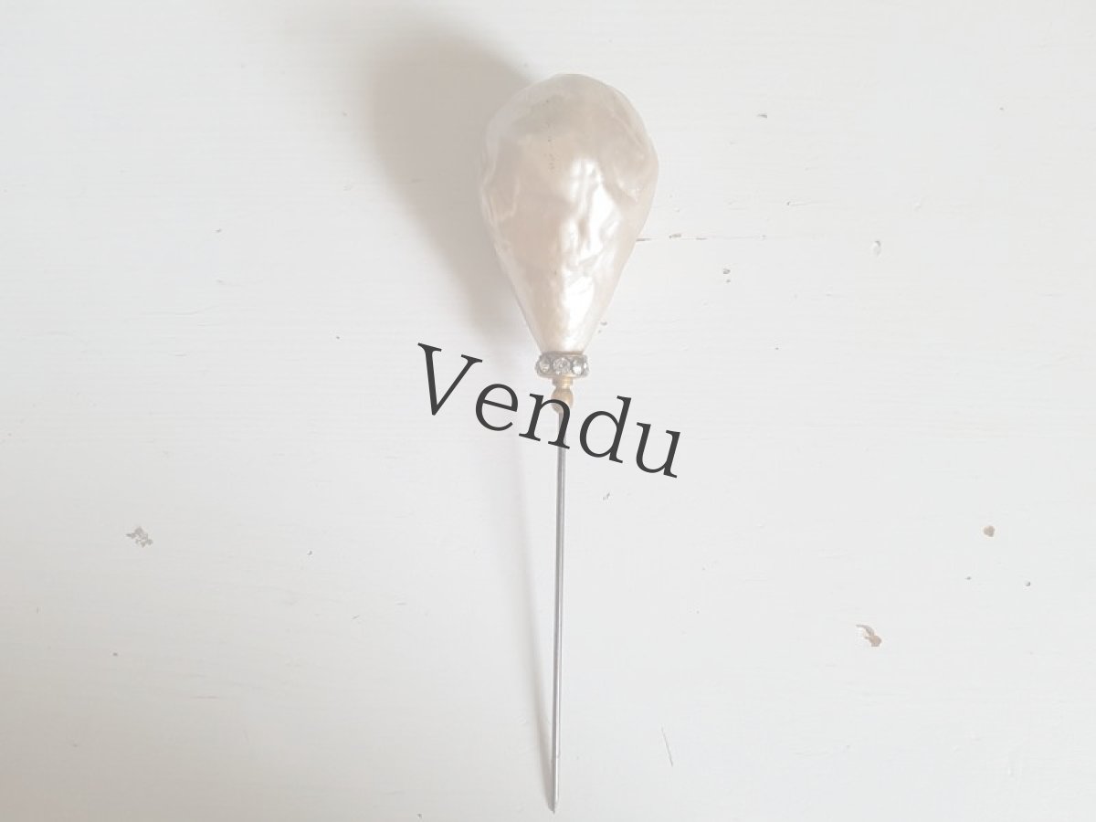 画像3: アンティーク　大きなパールのハットピン 11.8cm (3)