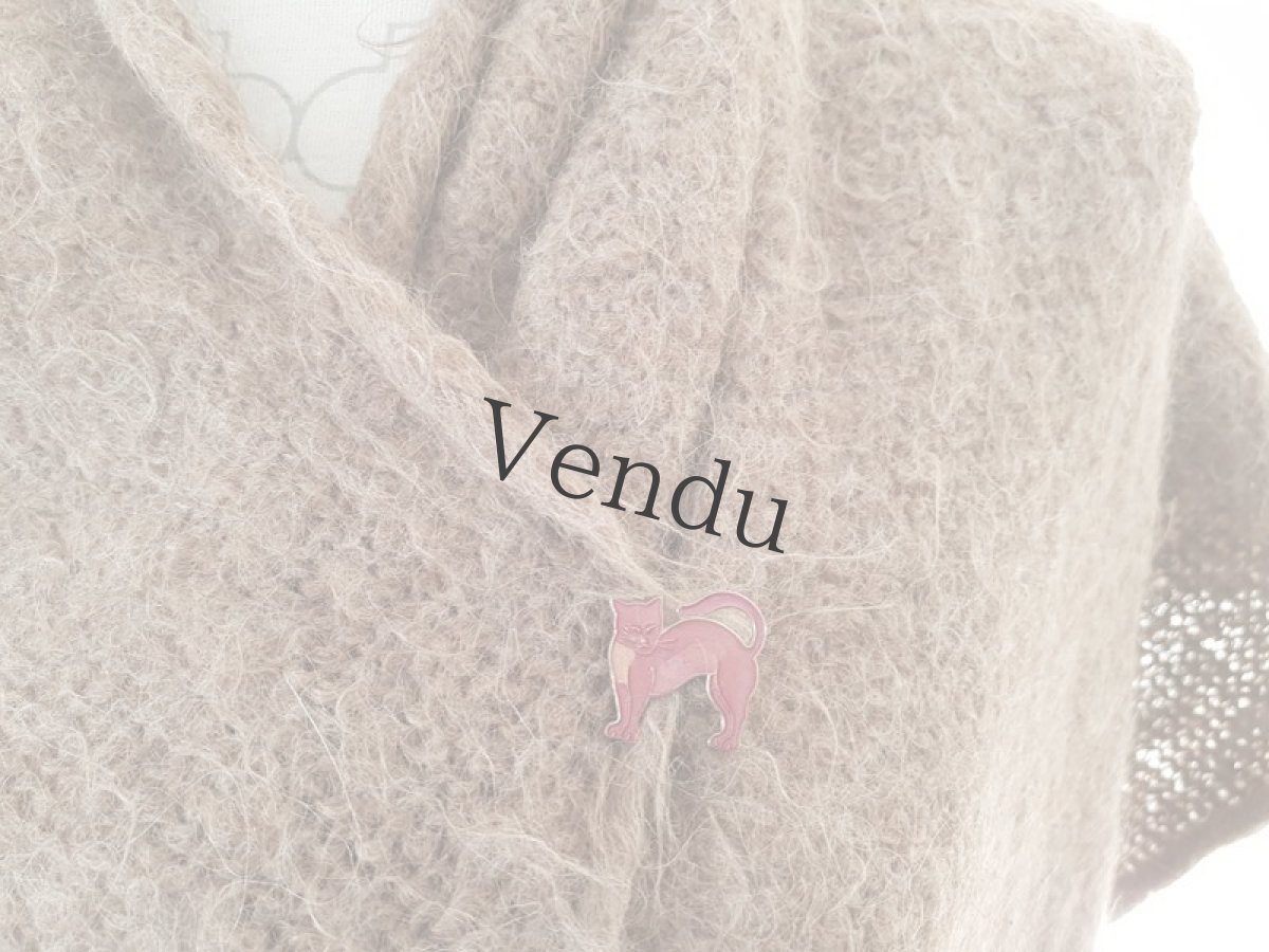 画像7: ヴィンテージ　フランス猫のブローチ (7)