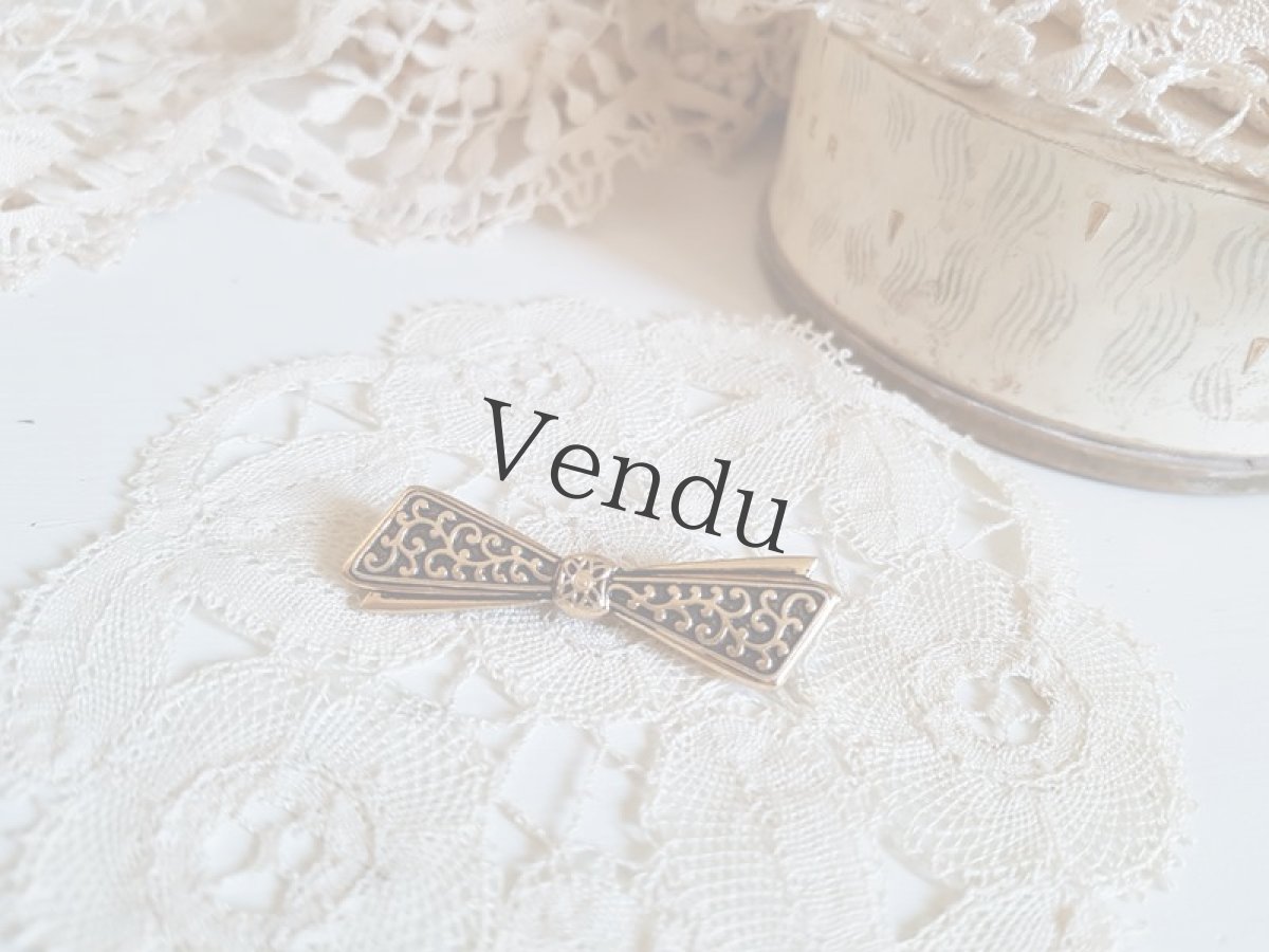 画像2: ヴィンテージ　リボンのブローチ (2)