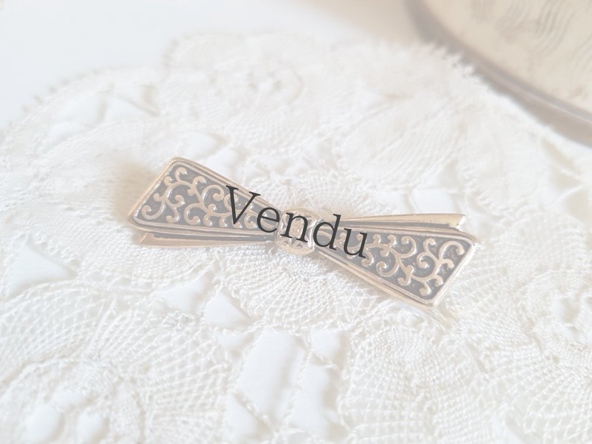 画像3: ヴィンテージ　リボンのブローチ (3)