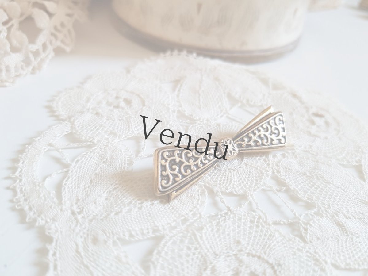 画像4: ヴィンテージ　リボンのブローチ (4)