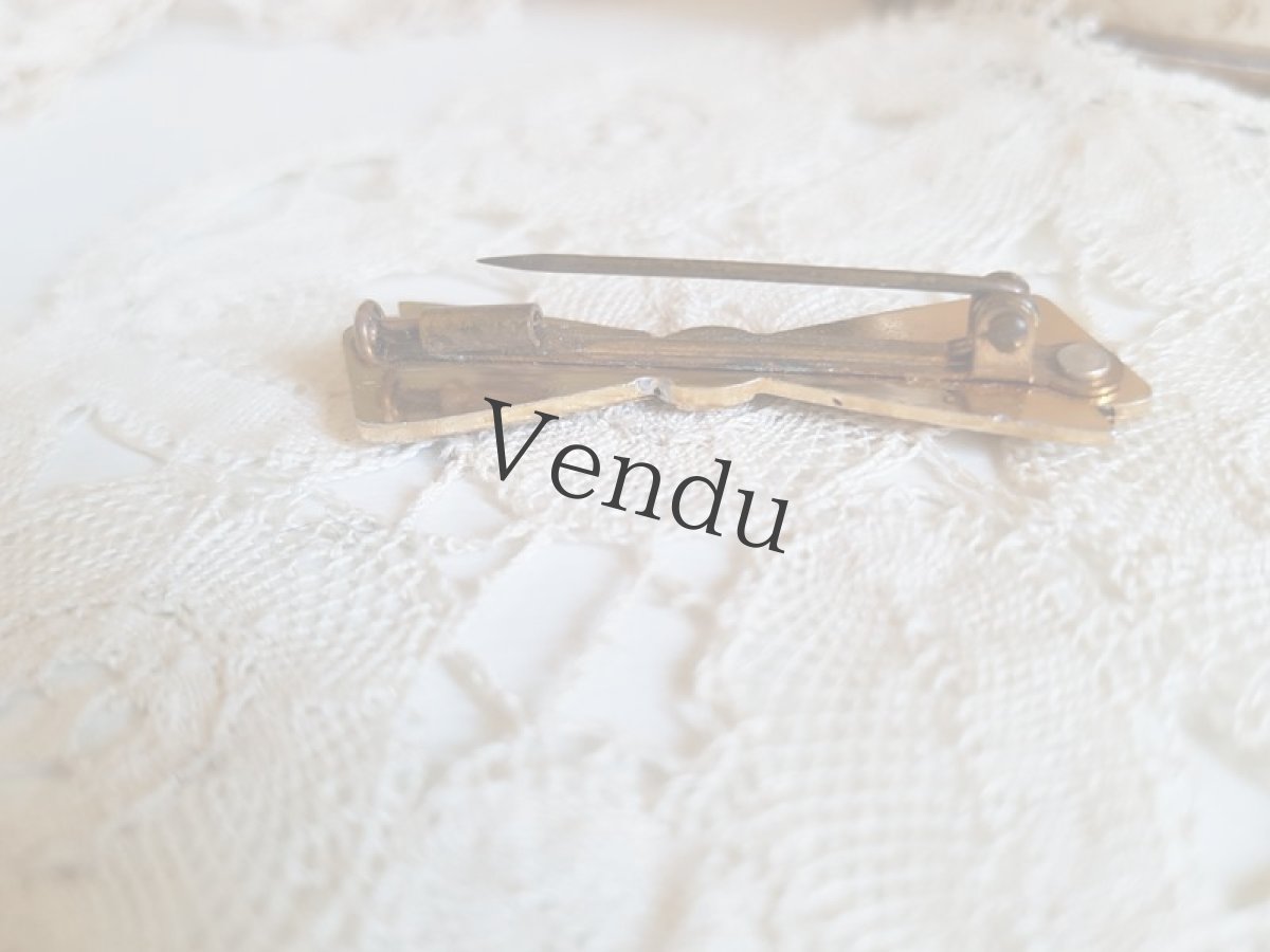 画像6: ヴィンテージ　リボンのブローチ (6)