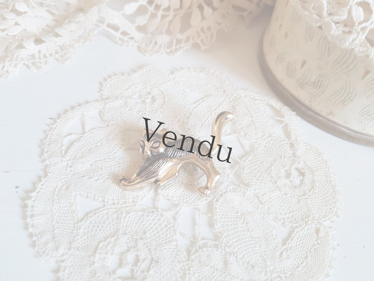 画像2: ヴィンテージ　フランス猫のブローチ (2)