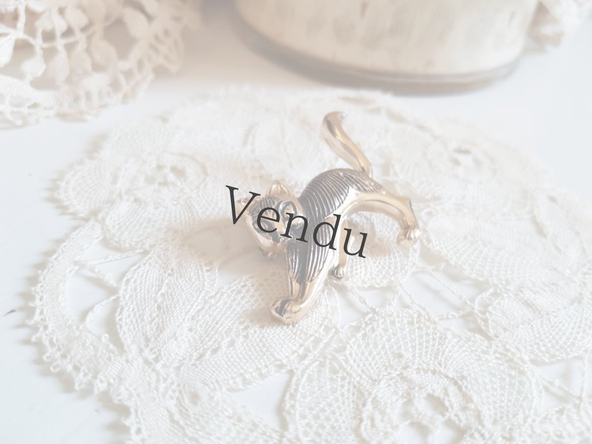 画像4: ヴィンテージ　フランス猫のブローチ (4)