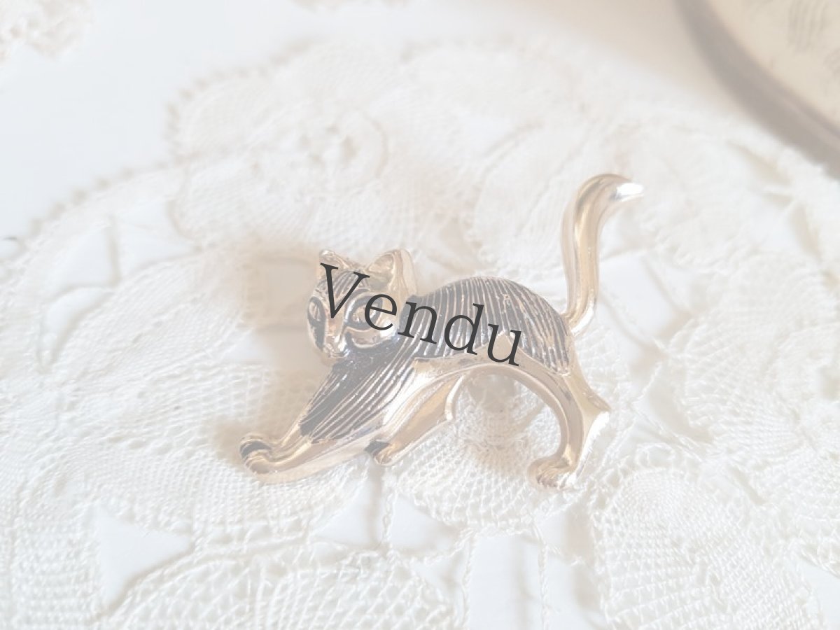画像3: ヴィンテージ　フランス猫のブローチ (3)