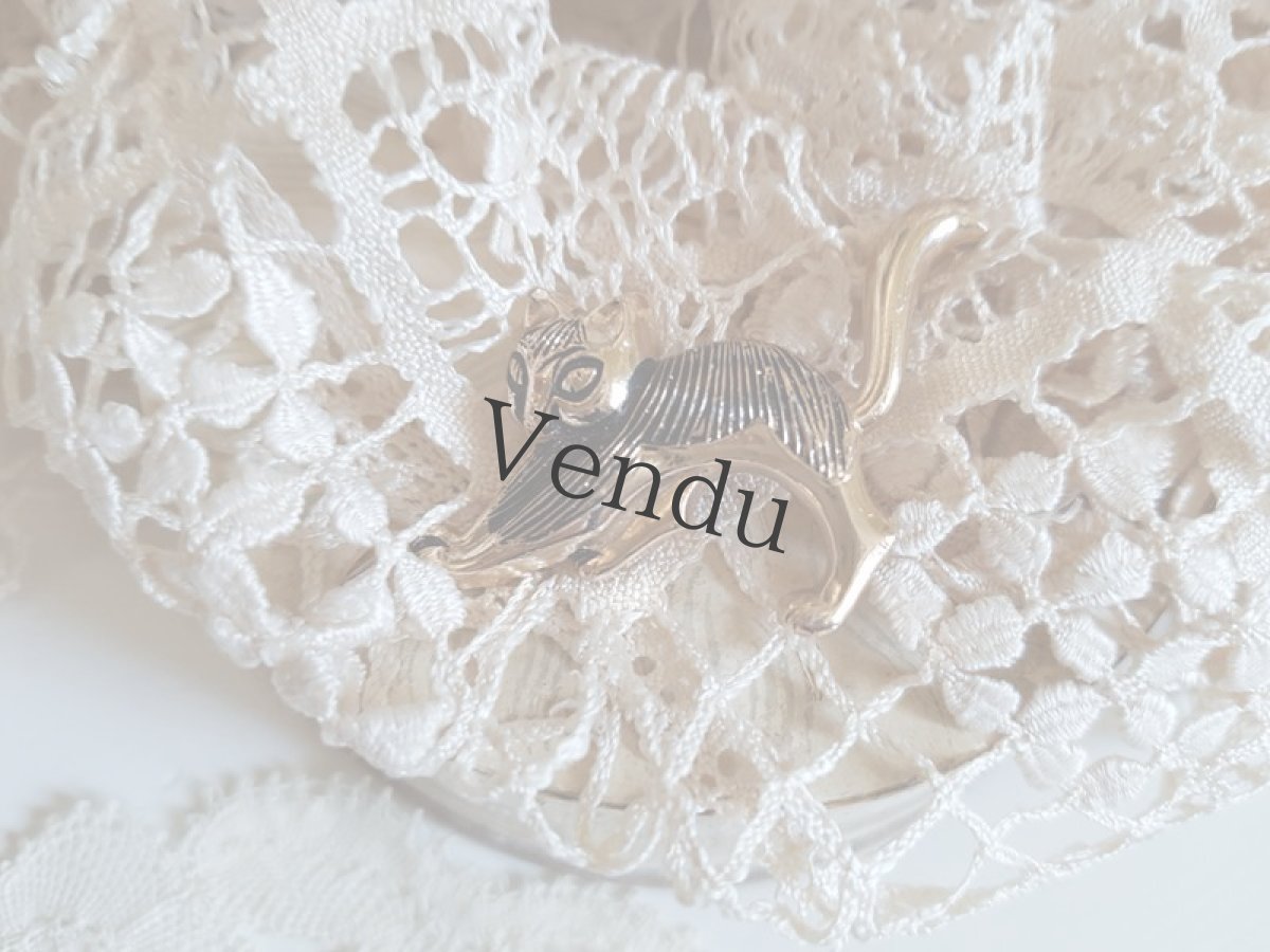 画像5: ヴィンテージ　フランス猫のブローチ (5)