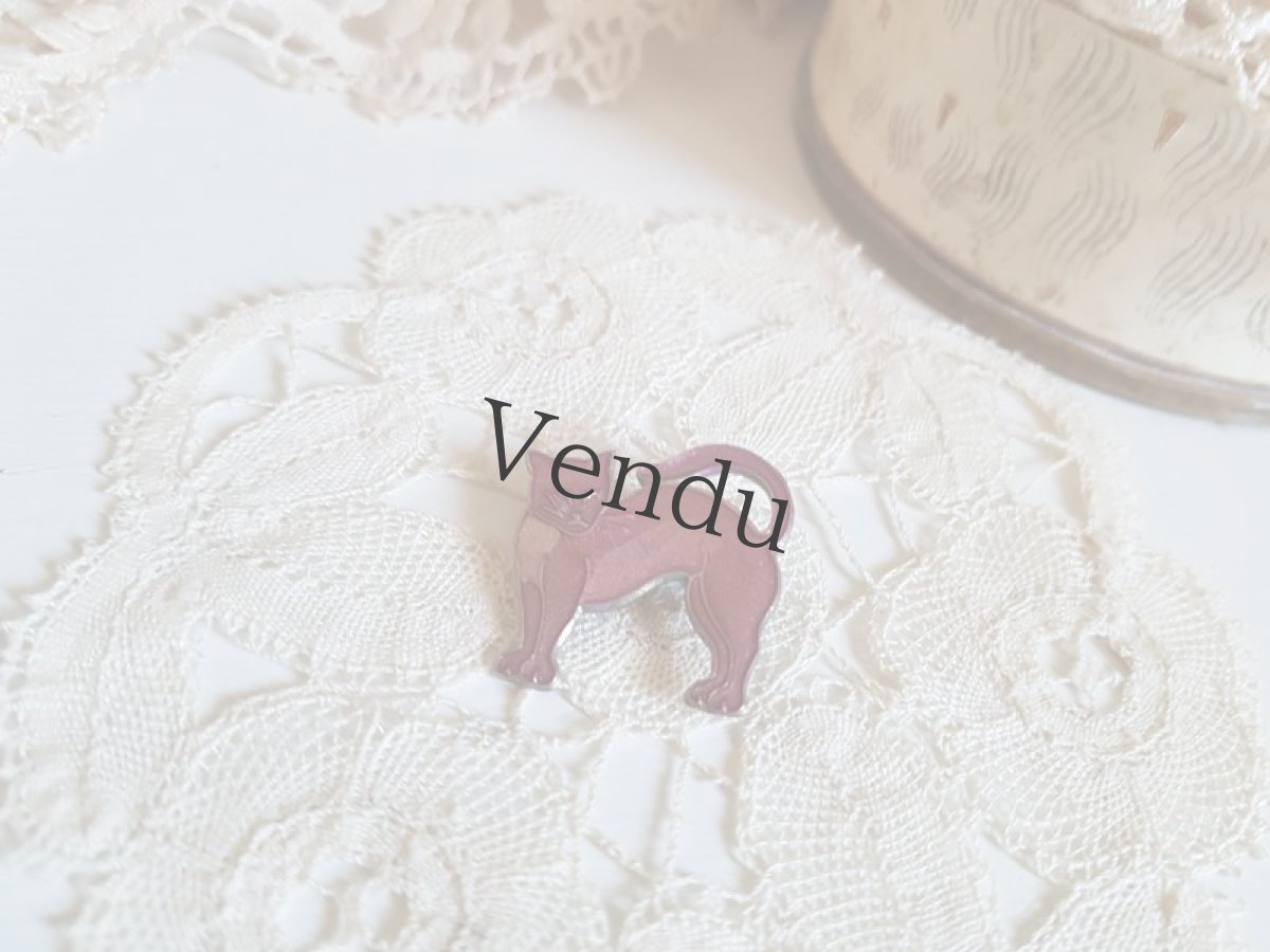 画像2: ヴィンテージ　フランス猫のブローチ (2)