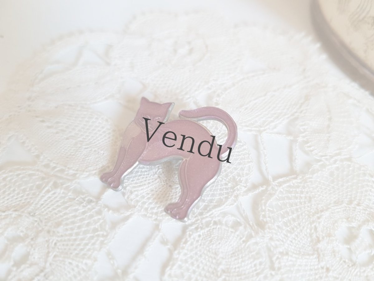 画像4: ヴィンテージ　フランス猫のブローチ (4)