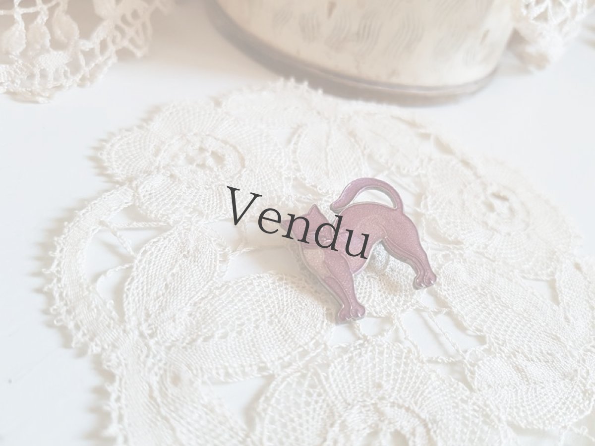 画像5: ヴィンテージ　フランス猫のブローチ (5)