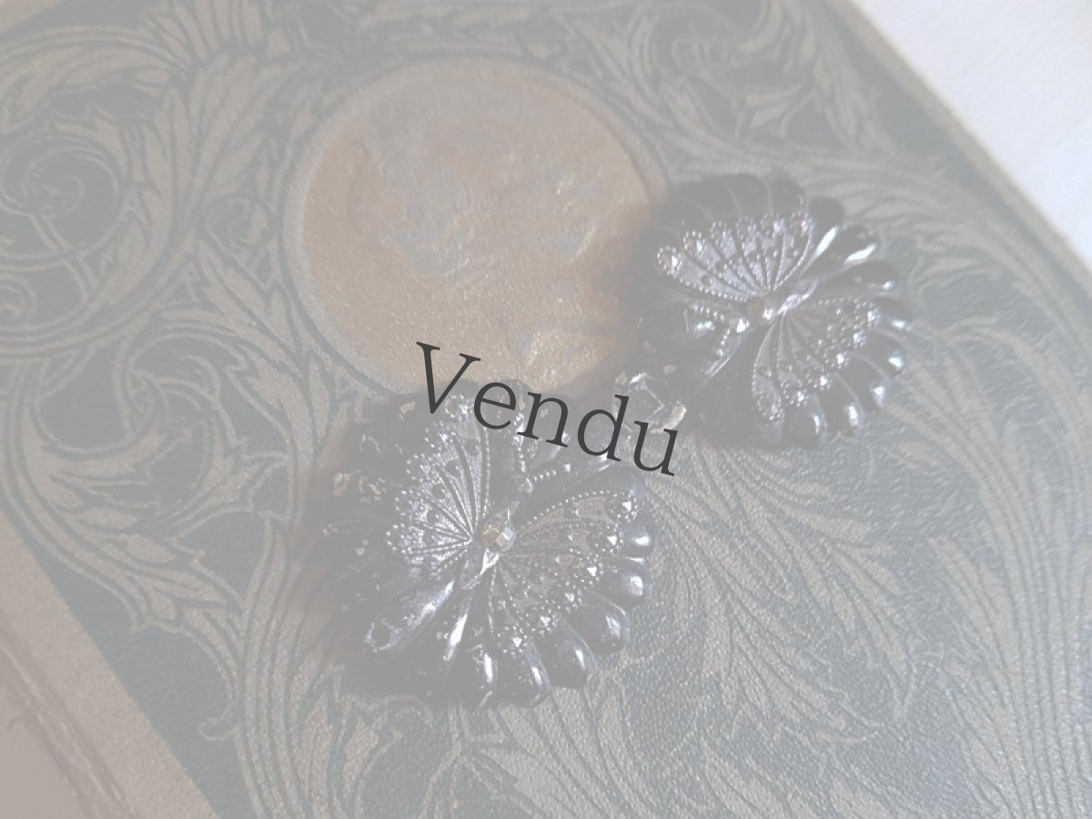 画像2: アンティーク　ベルエポック時代パピヨンの Boucles de cape（ブックル ド カプ） (2)