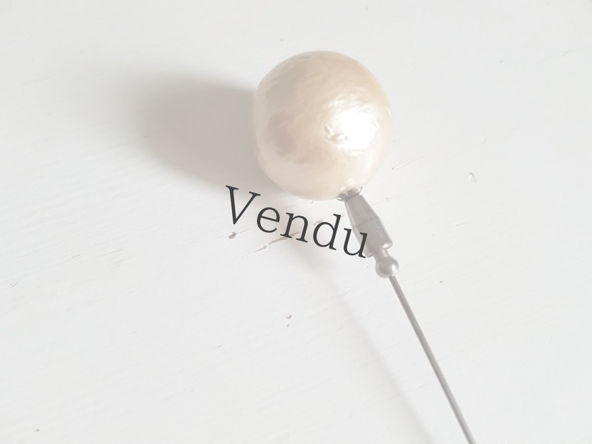 画像2: アンティーク　大きなパールのハットピン 11.7cm (2)