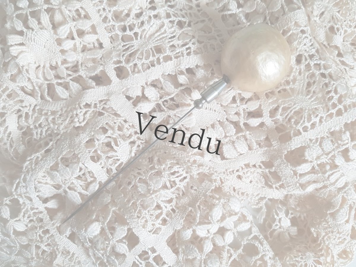 画像4: アンティーク　大きなパールのハットピン 11.7cm (4)