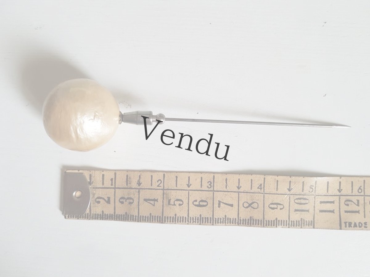 画像6: アンティーク　大きなパールのハットピン 11.7cm (6)