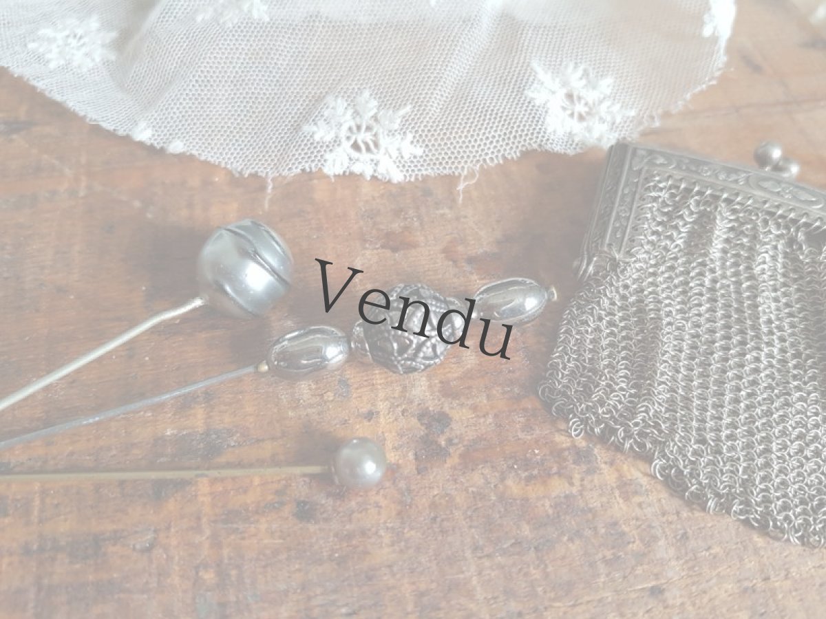 画像5: ヴィンテージ　シルバーメタルのハットピン 9.1cm (5)