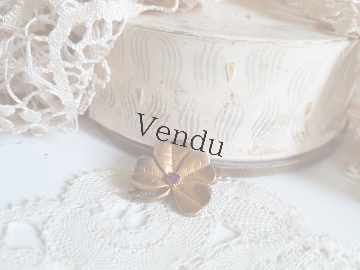 画像2: アンティーク　クローバーのブローチ (2)