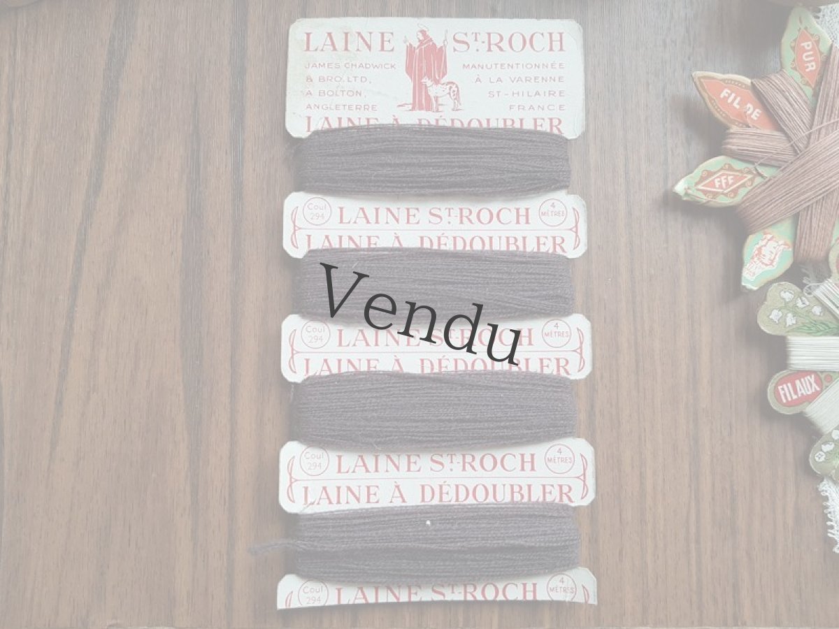 画像3: アンティーク　紙製糸巻き　チョコレート (3)