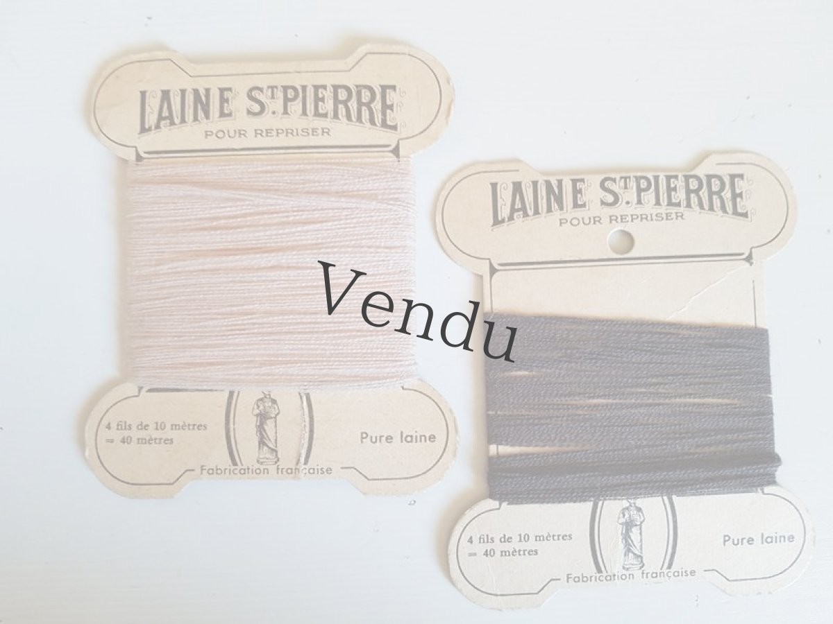 画像2: ヴィンテージ　紙製糸巻き LAINE St-PIERRE　２色セット (2)