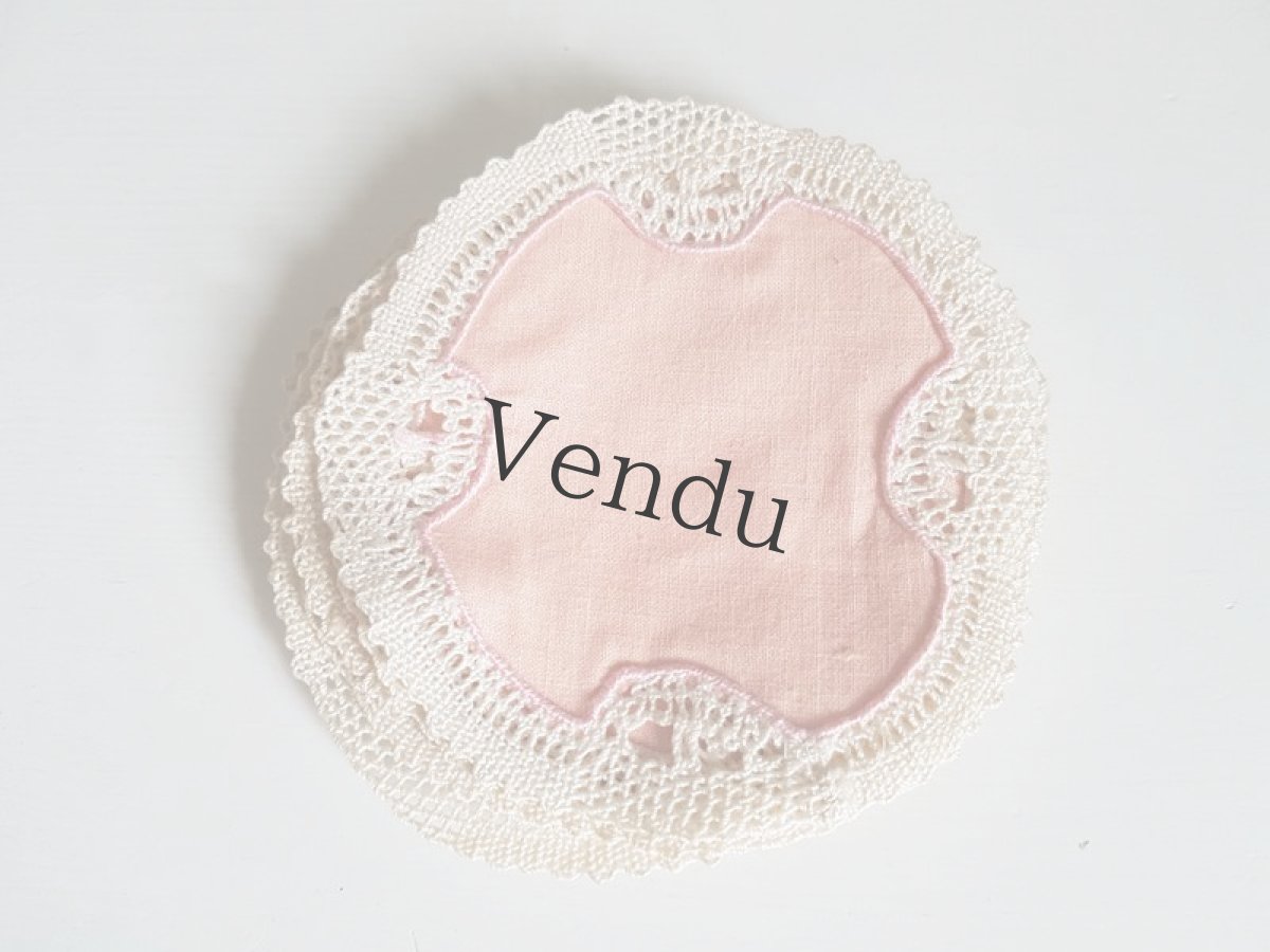 画像6: ヴィンテージ　ドイリー　ヴィンテージピンク9枚セット (6)