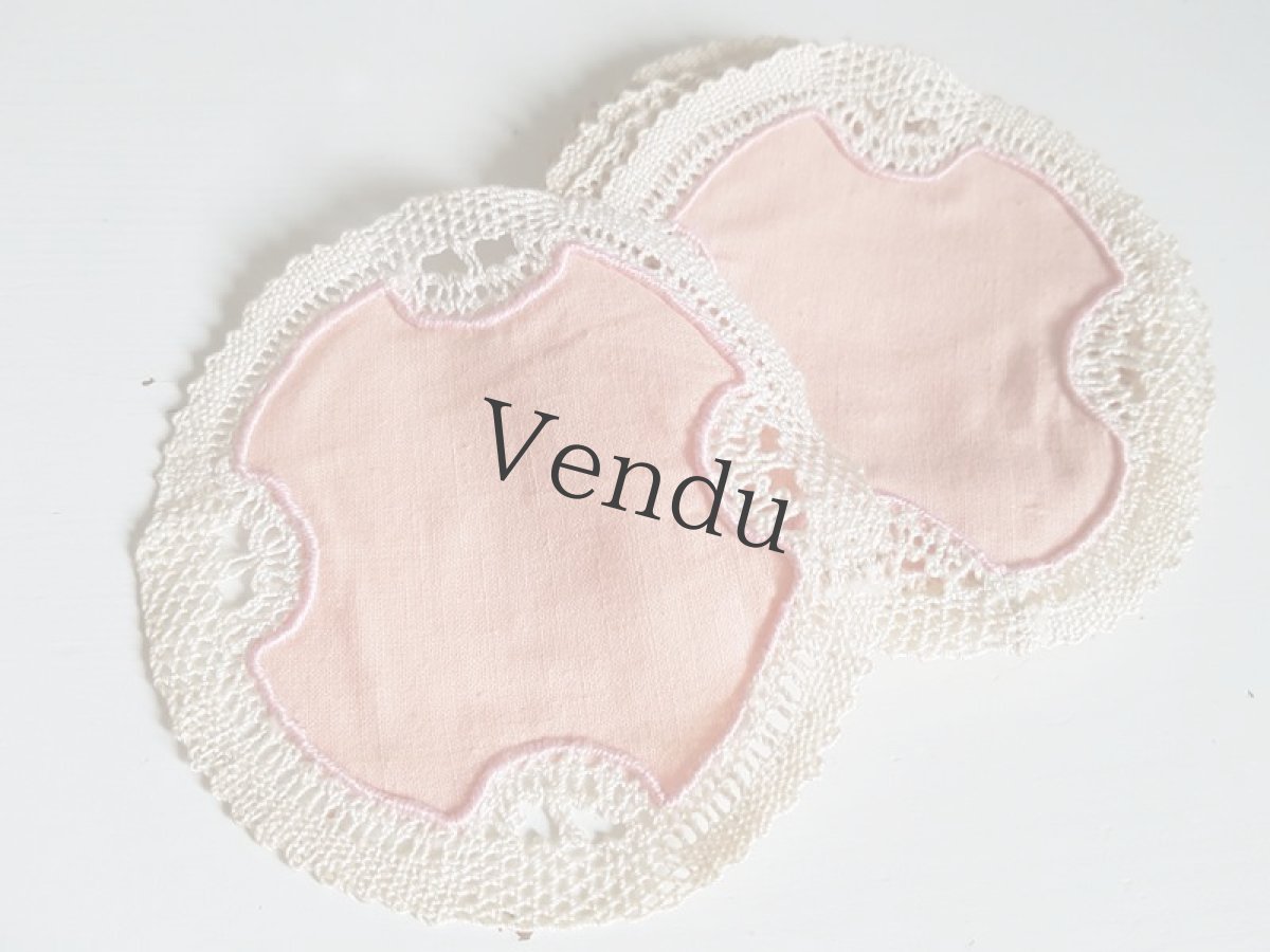 画像5: ヴィンテージ　ドイリー　ヴィンテージピンク9枚セット (5)