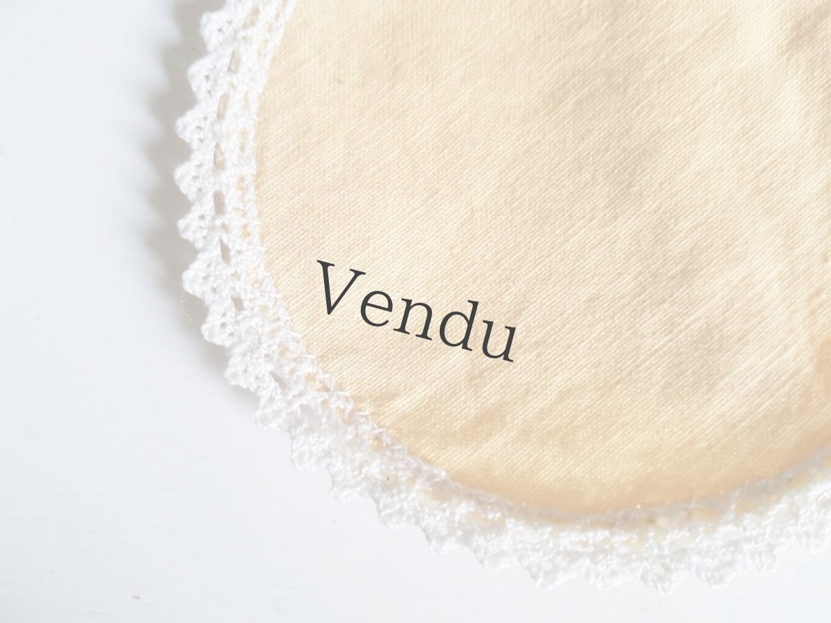 画像5: ヴィンテージ　ドイリー　ヴィンテージイエロー11枚＋木製エパングル付きセット (5)