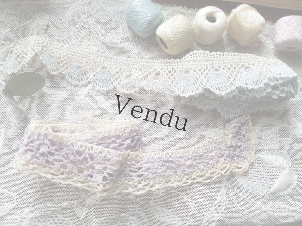 画像5: 【S様お取り置き品】ヴィンテージ　ノスタルジックなラベンダー色のレースブレード (5)