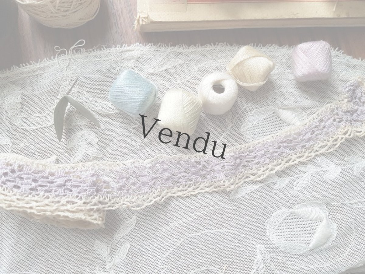 画像4: 【S様お取り置き品】ヴィンテージ　ノスタルジックなラベンダー色のレースブレード (4)