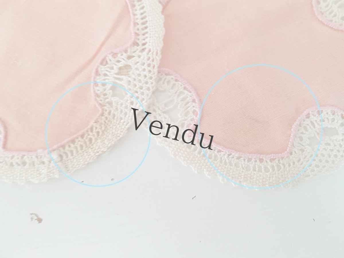 画像9: ヴィンテージ　ドイリー　ヴィンテージピンク9枚セット (9)