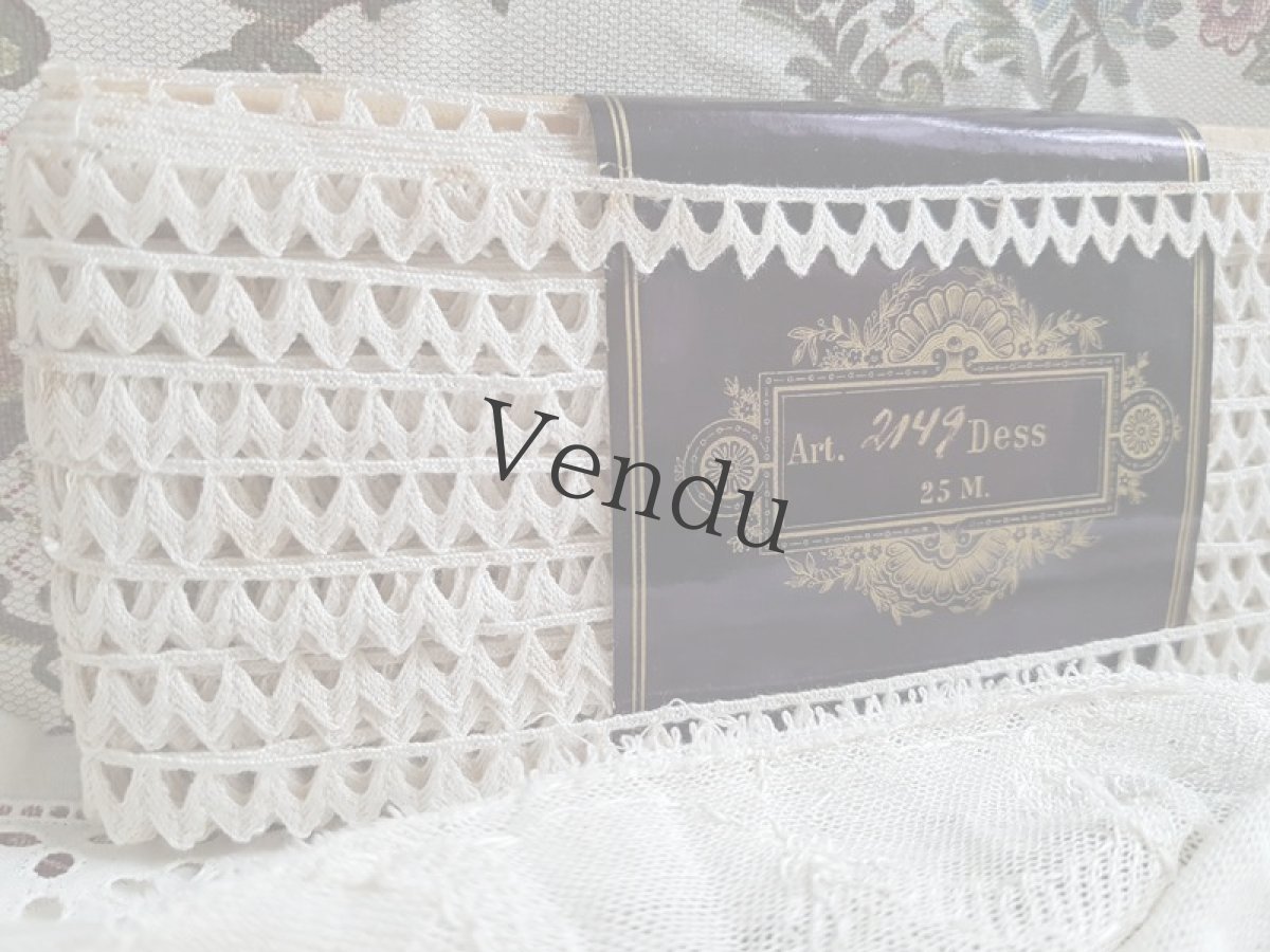 画像3: アンティーク　ラベル付き未使用レースブレード (3)