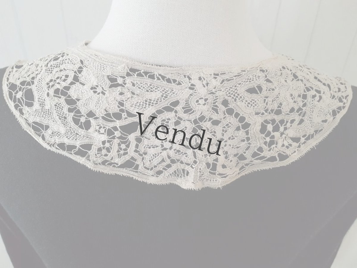 画像9: アンティーク　リネン　ニードルレースのつけ襟 (9)