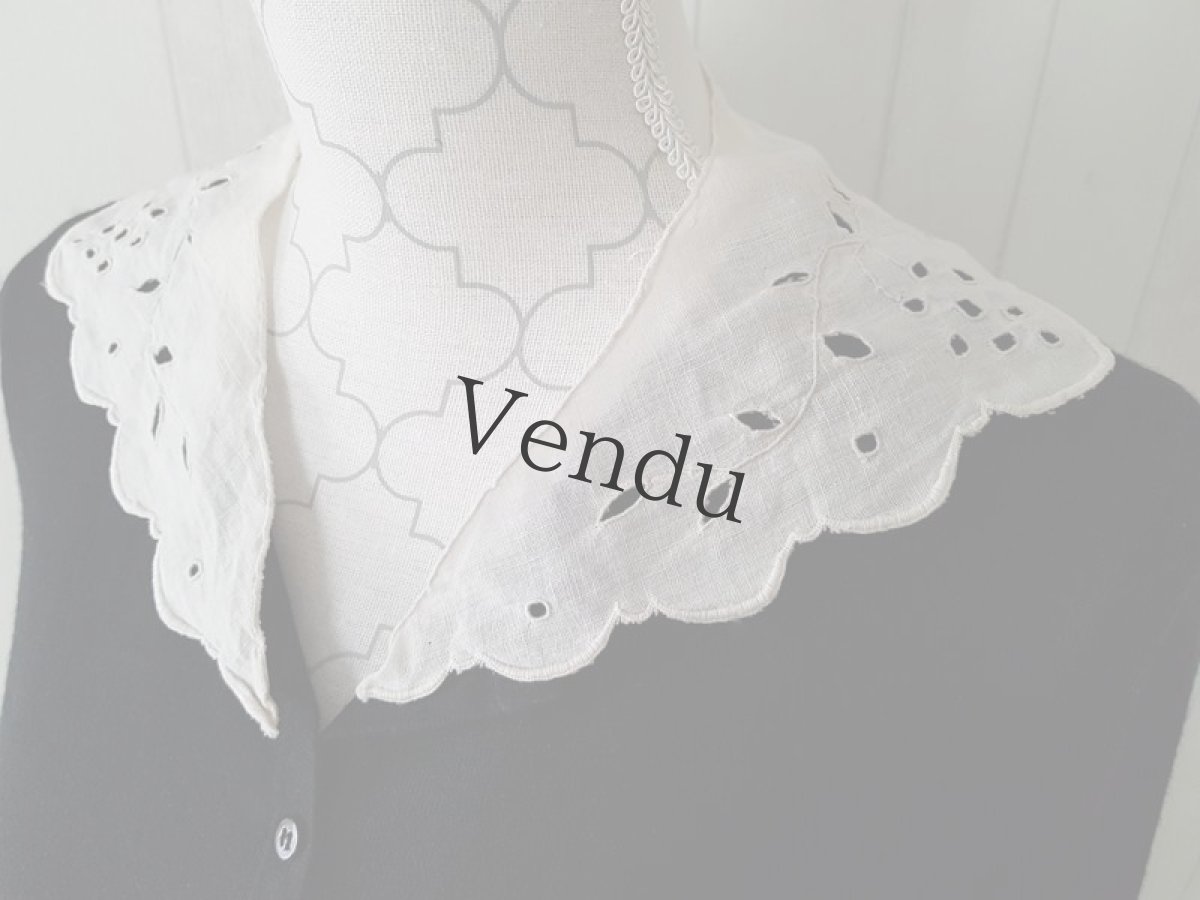 画像6: アンティーク　カットワークのつけ襟 (6)