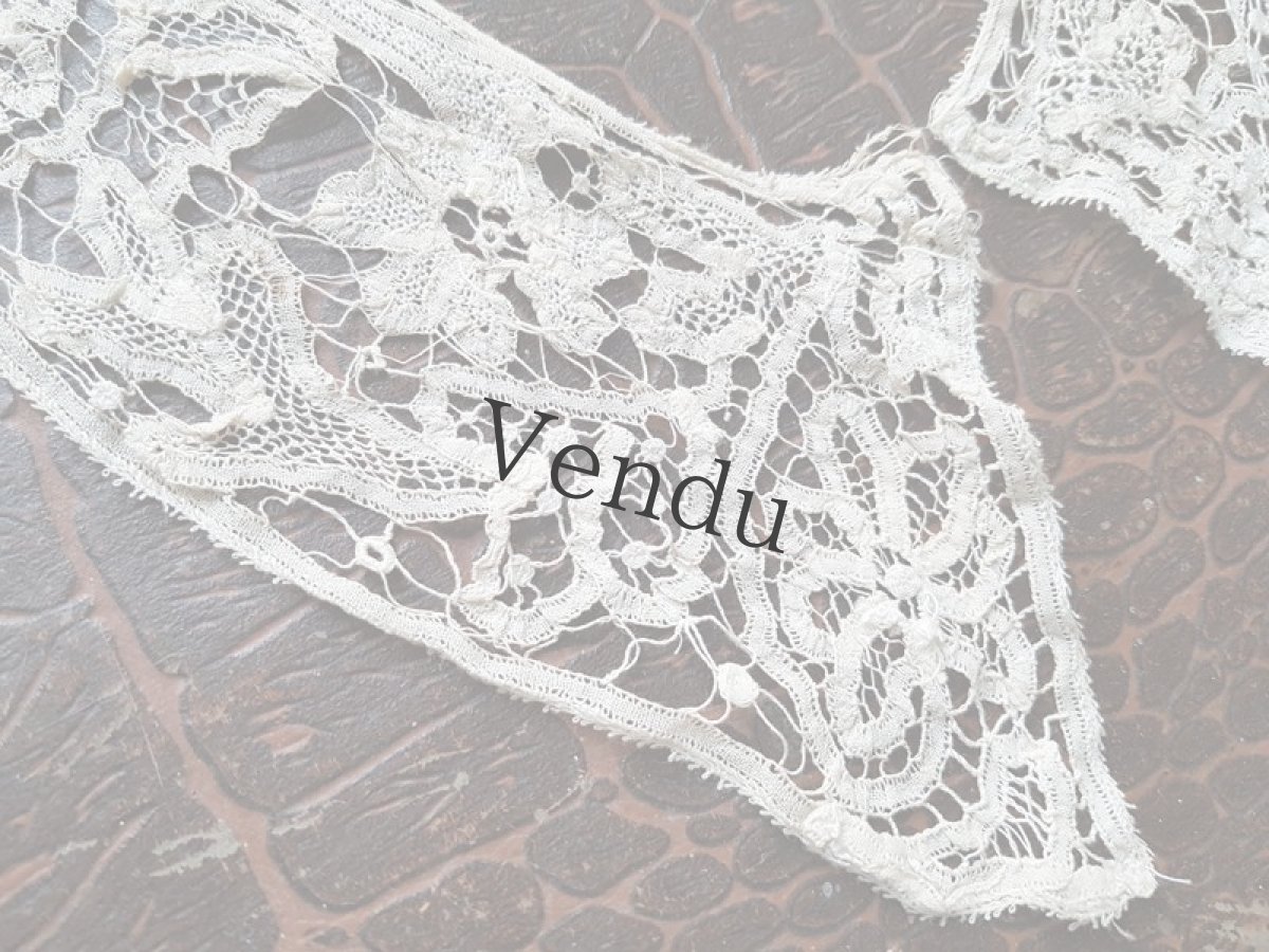 画像2: アンティーク　リネン　ニードルレースのつけ襟 (2)