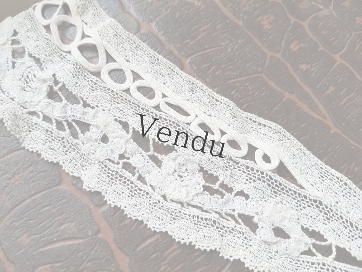 画像4: フランスヴィンテージ　バテンレースのつけ襟 (4)