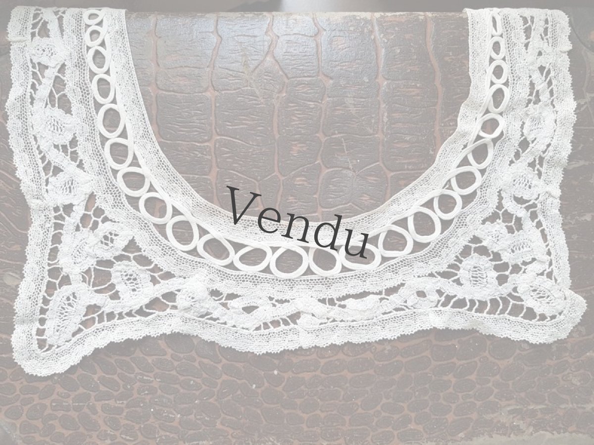 画像2: フランスヴィンテージ　バテンレースのつけ襟 (2)