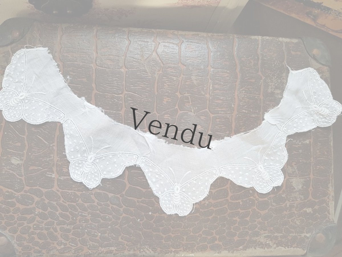 画像3: ヴィンテージ　蝶のスカラップレース (3)