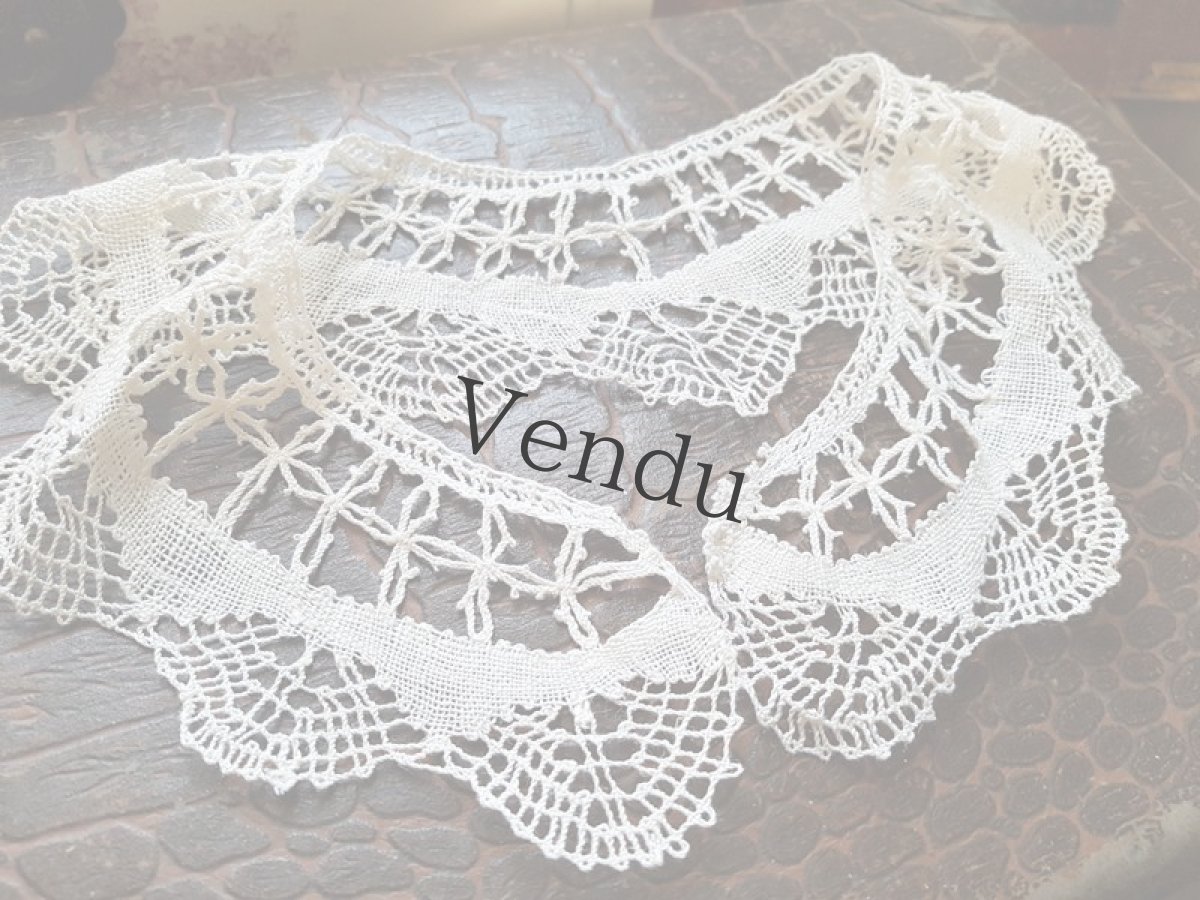 画像3: ヴィンテージ　レースのつけ襟 (3)