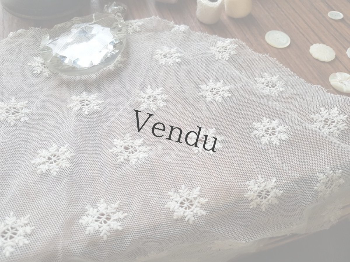 画像4: ヴィンテージ　雪の結晶チュールレース (4)