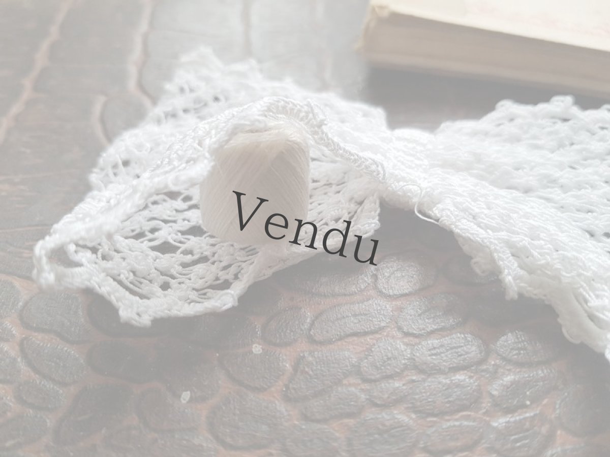 画像5: ヴィンテージ　クロッシェレースの真っ白なリボン (5)