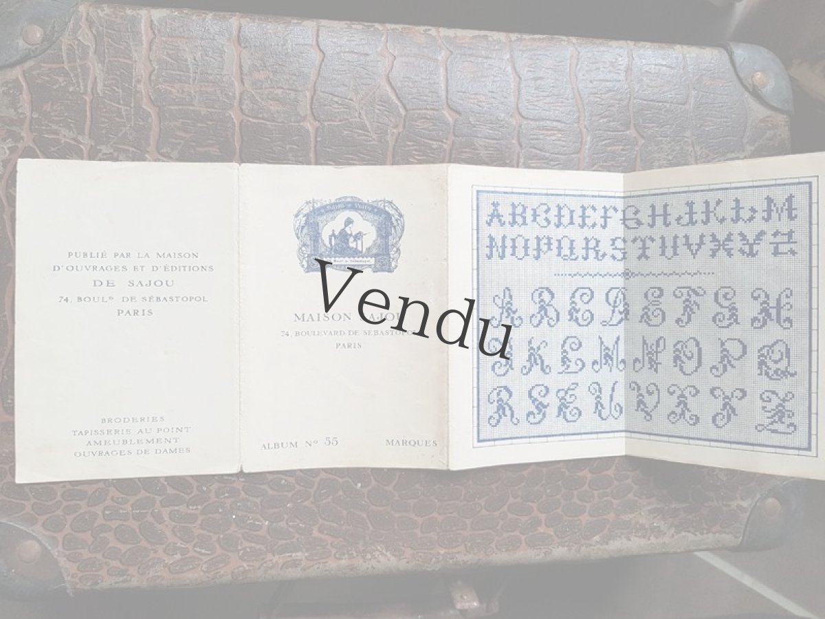 画像3: アンティーク　MAISON SAJOU 刺繍アルファベット図案 No.55 (3)