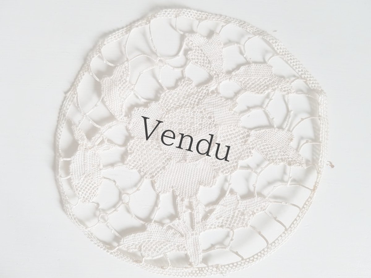 画像7: ヴィンテージ　レースモチーフ　カメリア (7)